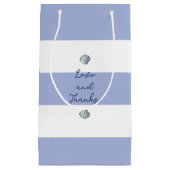 沿岸エレガント女性のカーボーイソフトブルーホワイトストライプズ スモールペーパーバッグ (正面)