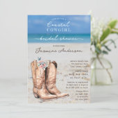 沿岸エレガント女性のカーボーイビーチブライダルシャワー 招待状 (スタンド正面)