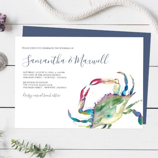 沿岸エレガント結婚式招待状