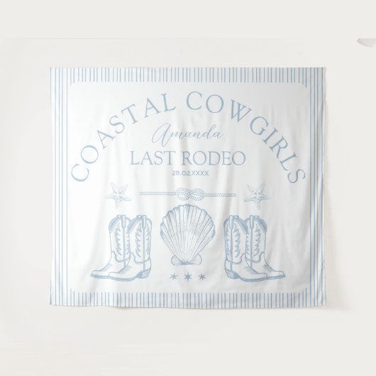 沿岸カウガールブーツ ウェスタン バチェロレッテ パーティー タペストリー (正面(横))