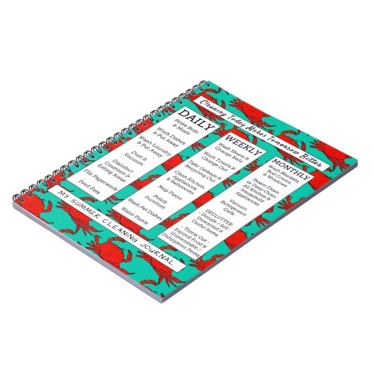 沿岸カニのおもしろいの夏のスタイルのクリーニングジャーナル ノートブック (左側)