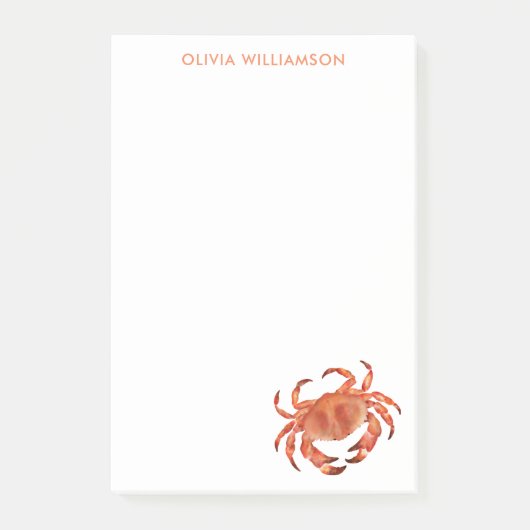 沿岸カニパーソナライズされた名 ポストイット (正面)