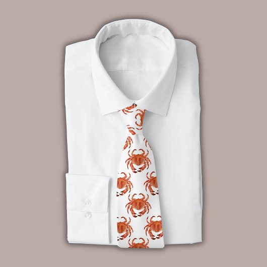 沿岸カニ模様 ネクタイ