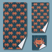 沿岸カニ模様 バスタオルセット