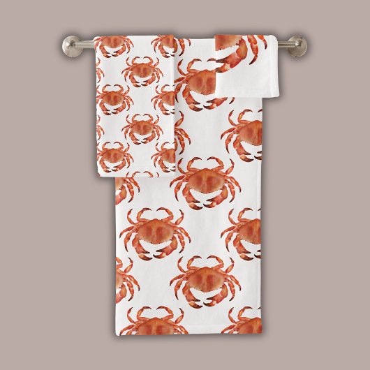 沿岸カニ模様 バスタオルセット