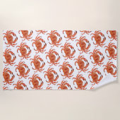 沿岸カニ模様 ビーチタオル (正面)