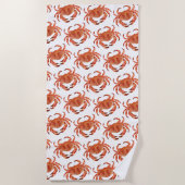 沿岸カニ模様 ビーチタオル (正面)