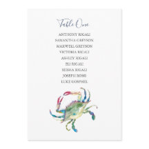 沿岸カニ結婚の座席表カード