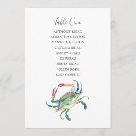 沿岸カニ結婚の座席表カード 招待状