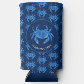 沿岸カニ青 スリム缶クーラー (正面)