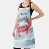 沿岸カニ |ブルー&ホワイトストライプビーチハウス エプロン (インサイチュ)