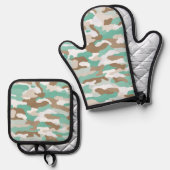 沿岸カモフラージュ 鍋つかみ&鍋敷きセット (正面/裏面)