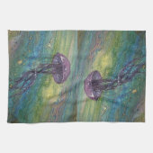 沿岸カラフルクラゲのキッチンタオル キッチンタオル (横)