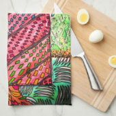 沿岸カラフル灯台キッチンタオル キッチンタオル (四つ折り)