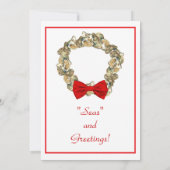 沿岸クリスマスのカキのリース 招待状 (裏面)