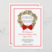 沿岸クリスマスのカキのリース 招待状 (正面/裏面)