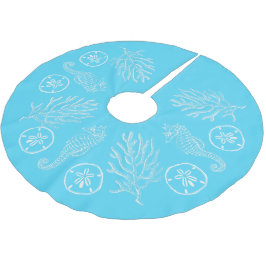 沿岸クリスマスの貝殻のスカート ブラッシュドポリエステルツリースカート