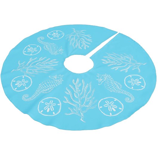 沿岸クリスマスの貝殻のスカート ブラッシュドポリエステルツリースカート (アングル)