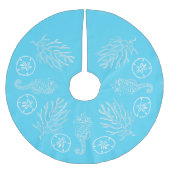 沿岸クリスマスの貝殻のスカート ブラッシュドポリエステルツリースカート (正面)