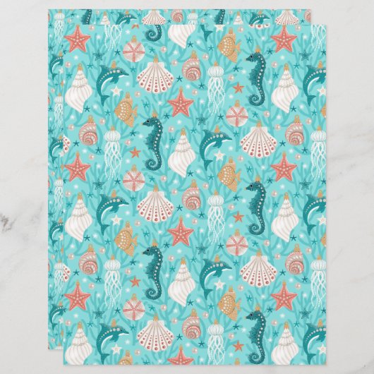 沿岸クリスマスオーナメントスクラップブック紙 (正面/裏面)