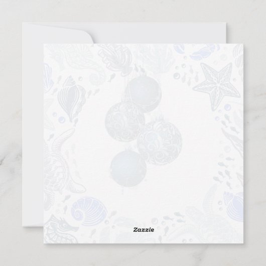 沿岸クリスマスオーナメント航海のビーチテーマ シーズンカード (裏面)