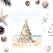 沿岸クリスマスカードのパーソナライズ サンキューカード