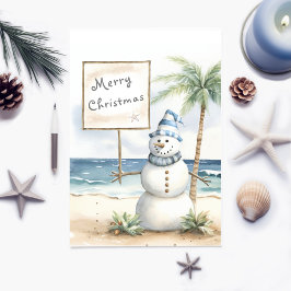 沿岸クリスマスカードのパーソナライズ サンキューカード