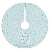 沿岸クリスマスシーズ&グリーティングネーム ブラッシュドポリエステルツリースカート (正面)