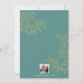 沿岸クリスマスシーズ&グリーティング金ゴールドとティール(緑がかった色) シーズンカード (裏面)