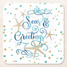 沿岸クリスマスシーズ&グリーティング スクエアペーパーコースター