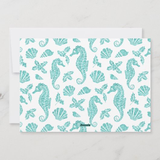 沿岸クリスマスシーホースアクアティール（緑がかった色）3写真 シーズンカード (裏面)