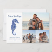 沿岸クリスマスシーホース海軍ブルー3写真 シーズンカード (正面)