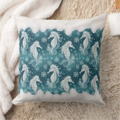 沿岸クリスマスシーホース&スノーフレーク#13 ID1009 クッション (ブランケット)