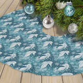 沿岸クリスマスシーホース&スノーフレーク#13 ID1009 ブラッシュドポリエステルツリースカート