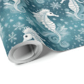 沿岸クリスマスシーホース&スノーフレーク#13 ID1009 ラッピングペーパー (ロールコーナー)
