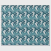 沿岸クリスマスシーホース&スノーフレーク#13 ID1009 ラッピングペーパー (フラット)