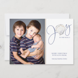 沿岸クリスマスジョイシーシェルホリデーフォト シーズンカード