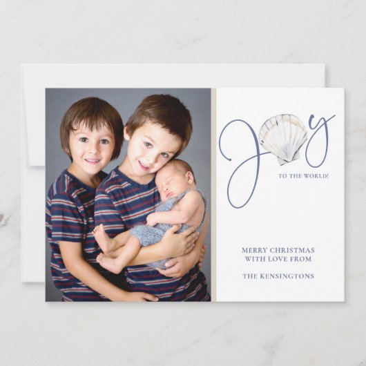 沿岸クリスマスジョイシーシェルホリデーフォト シーズンカード (正面)