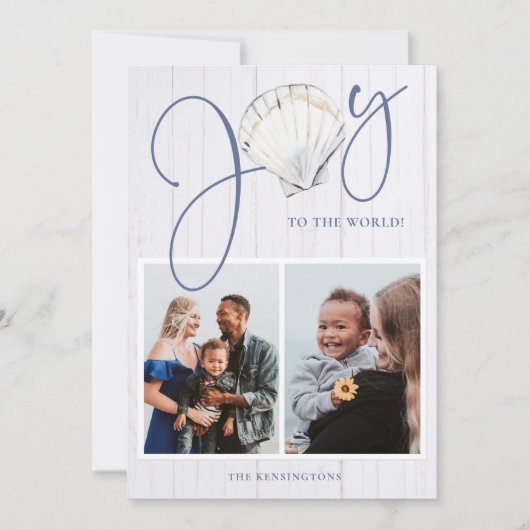 沿岸クリスマスジョイシーシェルホリデー3枚の写真 シーズンカード (正面)