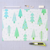 沿岸クリスマスツリーターコイズブルーパターン 薄葉紙 (クラフト)