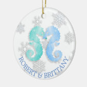 沿岸クリスマスデコールシパーソナライズされたーホース セラミックオーナメント (左)