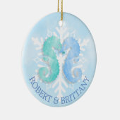 沿岸クリスマスデコールシパーソナライズされたーホース セラミックオーナメント (右)