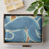 沿岸クリスマスパターンレトロ太陽、海&波 薄葉紙 (ギフト)