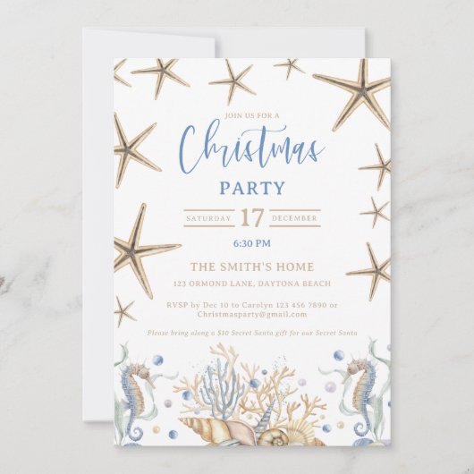 沿岸クリスマスパーティの招待状 招待状 (正面)