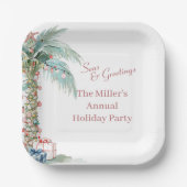 沿岸クリスマスパームツリー ペーパープレート (正面)