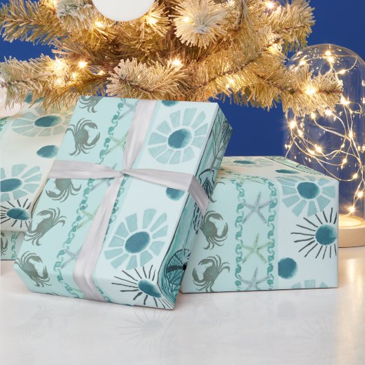 沿岸クリスマスボヘミアンシーシェル ラッピングペーパー (クリスマス)