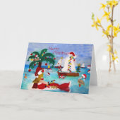 沿岸クリスマスボートパレードホリデーカード カード (黄色い花)