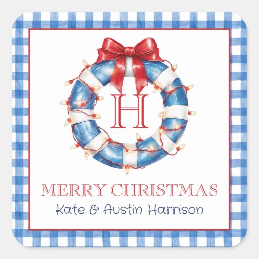 沿岸クリスマスモノグラ航海のムリース スクエアシール (正面)