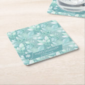 沿岸クリスマスリーフの果実パターン#7 ID1009 スクエアペーパーコースター (アングル)