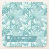 沿岸クリスマスリーフの果実パターン#7 ID1009 スクエアペーパーコースター (正面)